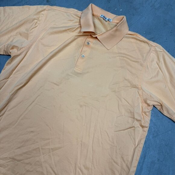 Peter Millar Polo Shirt Short Sleeve Cotton Yellow Large - Picture 3 of 8